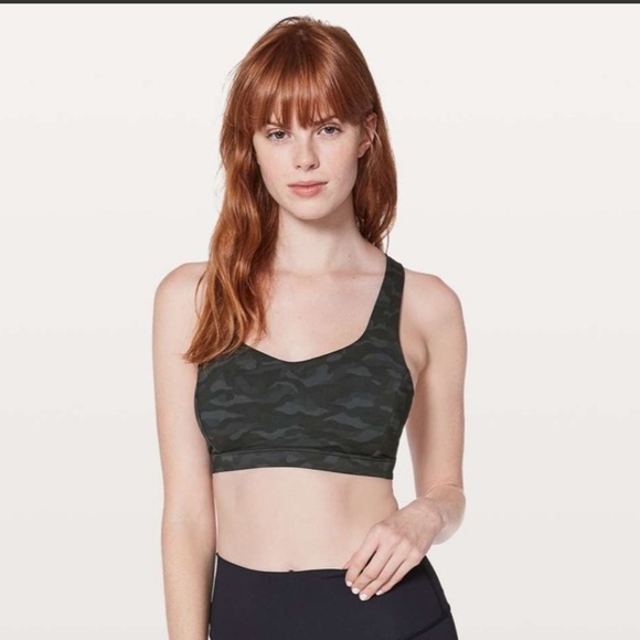Lululemon Free To Be Serene Bra Camo Print Deep Coal Black- Size 2 - Picture 1 of 4